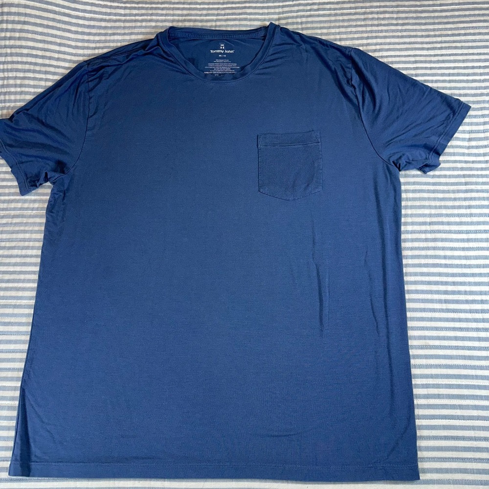 Tommy John Second Skin Crew Neck Pocket Tee Blue Mens‎ Medium 1159103